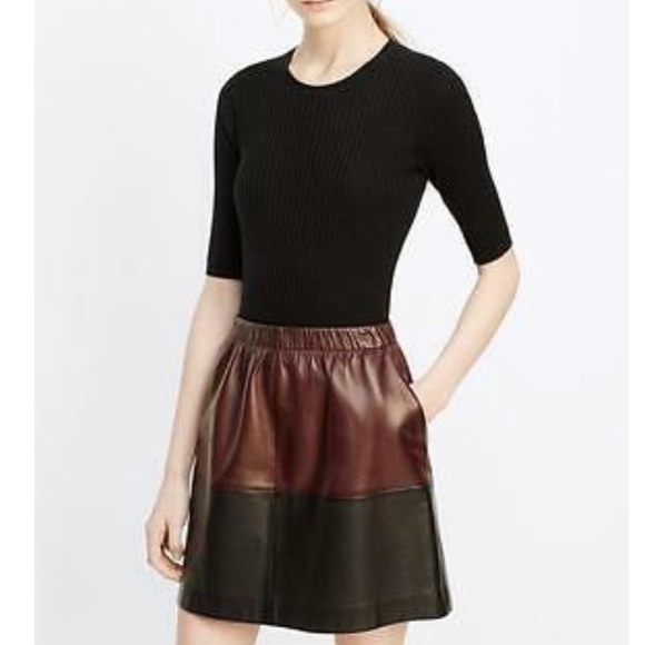 Vince two tone leather skirt - Picture 2 of 7
